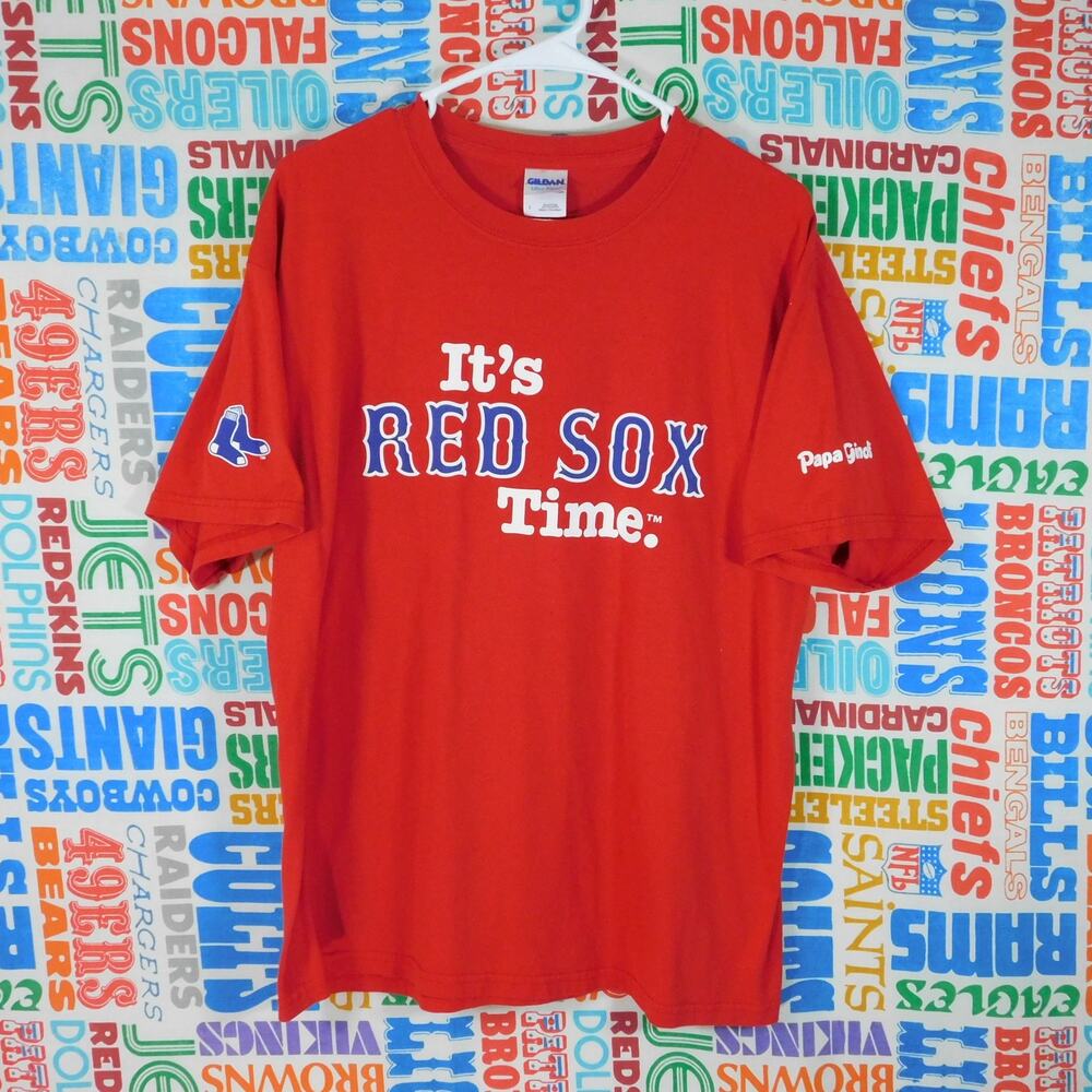 Boston Red Sox Papa Ginos T Shirt Size L Double Sided Retro